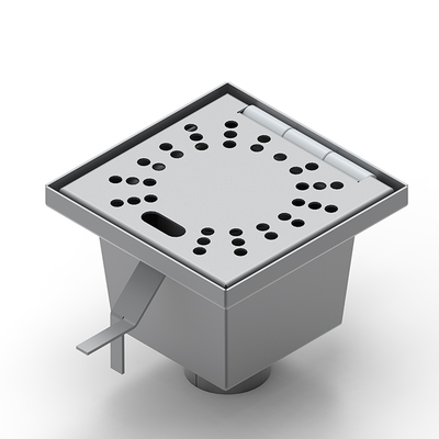 Ralo de Inox com Tampa Articulada - 150x150x100mm